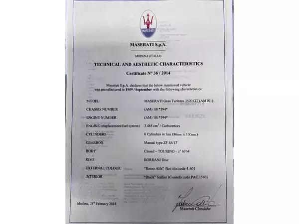 Maserati 3500 GT Touring Superleggera Matching and NEW make offer - Photo 2